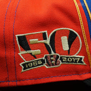 CINCINNATI BENGALS 50TH ANNIVERSARY BLUE "CURLY" NEW ERA FITTED CAP