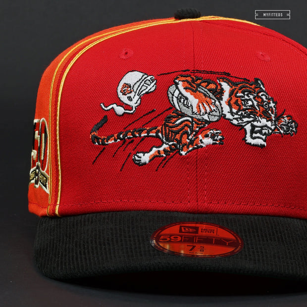 CINCINNATI BENGALS 50TH ANNIVERSARY RED "CRUNCHY" NEW ERA FITTED CAP