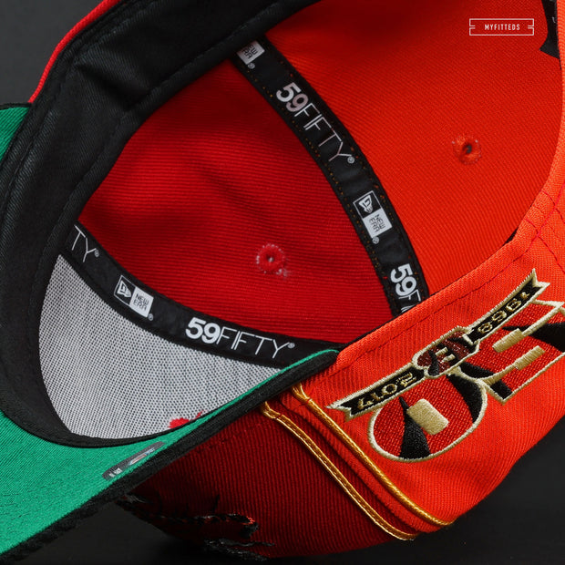 CINCINNATI BENGALS 50TH ANNIVERSARY RED "CRUNCHY" NEW ERA FITTED CAP