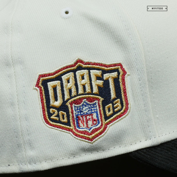 PITTSBURGH STEELERS 2003 NFL DRAFT OFF WHITE TROY NEW ERA FITTED CAP