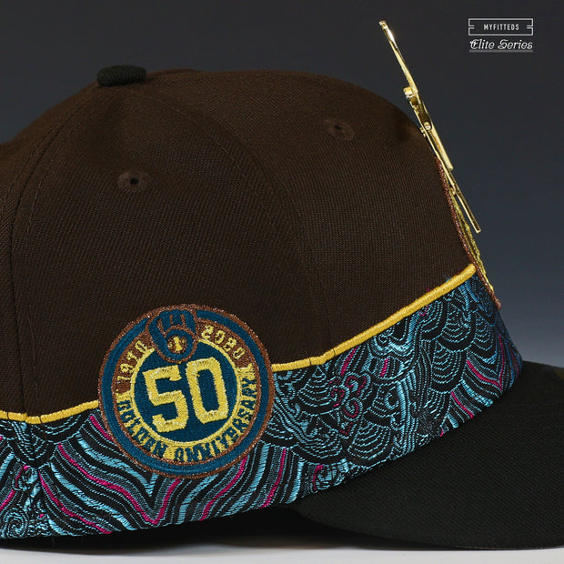 MILWAUKEE BREWERS 50TH ANNIVERSARY GENZO'S PINWHEEL ELITE SERIES NEW ERA FITTED CAP