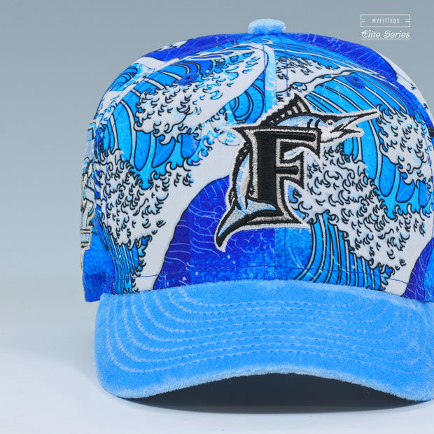 FLORIDA MARLINS 10TH ANNIVERSARY THE GREAT WAVE OFF KANAGAWA ELITE SERIES NEW ERA FITTED CAP