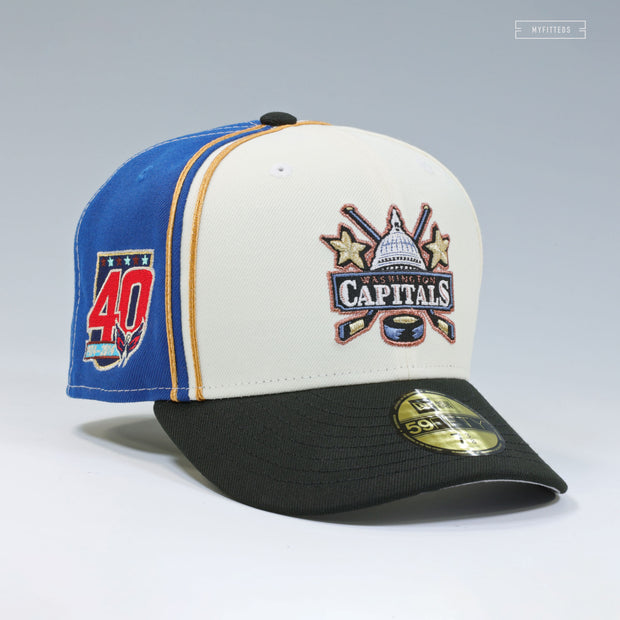 WASHINGTON CAPITALS 40TH & 30TH ANNIVERSARY REVERSE RETRO DIAGONAL BLOCK NEW ERA CAP
