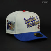 JACKIE ROBINSON #42 75TH ANNIVERSARY & CENTENNIAL OFF WHITE NEW ERA FITTED CAP