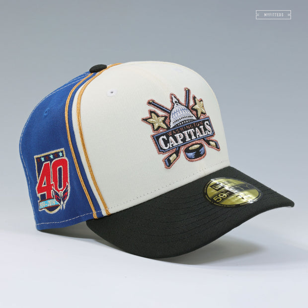 WASHINGTON CAPITALS 40TH & 30TH ANNIVERSARY REVERSE RETRO DIAGONAL BLOCK NEW ERA CAP