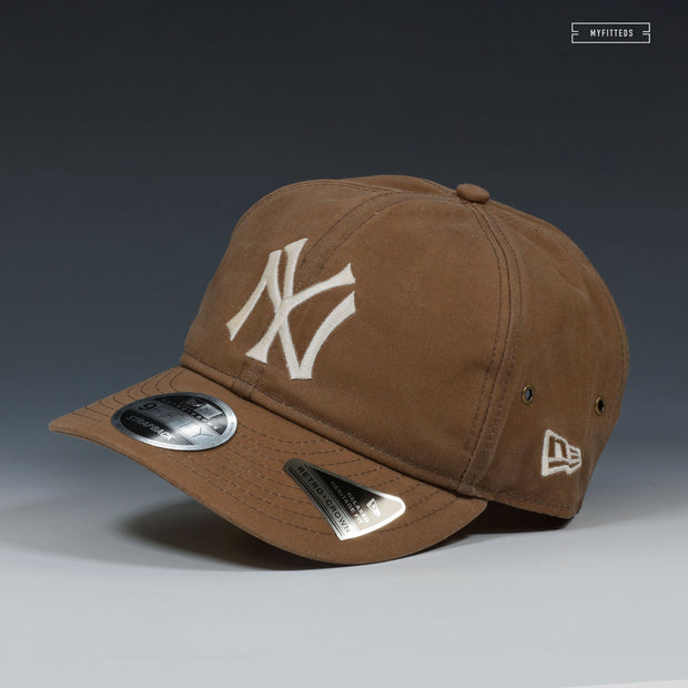 NEW YORK YANKEES WAXED CANVAS RETRO CROWN RELAXED HERITAGE FIT 9FIFTY NEW ERA STRAPBACK