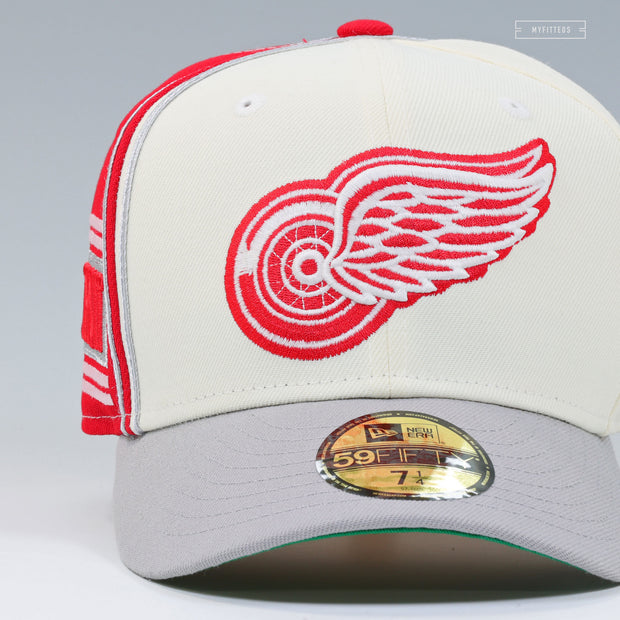 DETROIT RED WINGS NHL REVERSE RETRO DIAGONAL BLOCK NEW ERA FITTED CAP