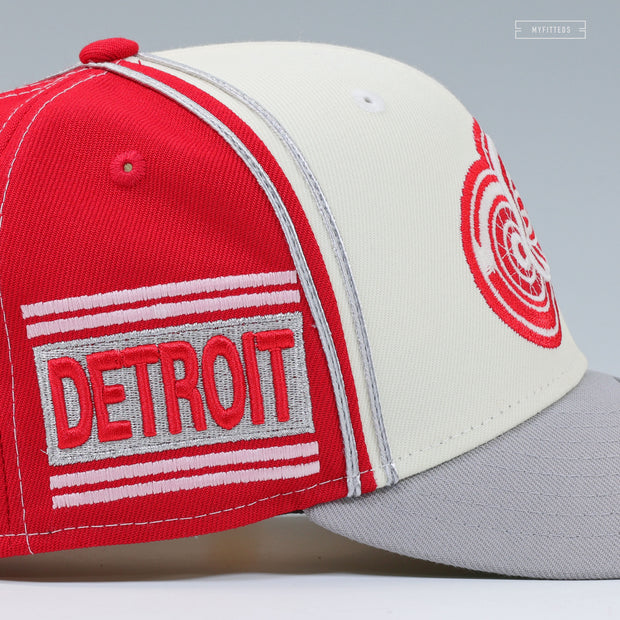 DETROIT RED WINGS NHL REVERSE RETRO DIAGONAL BLOCK NEW ERA FITTED CAP