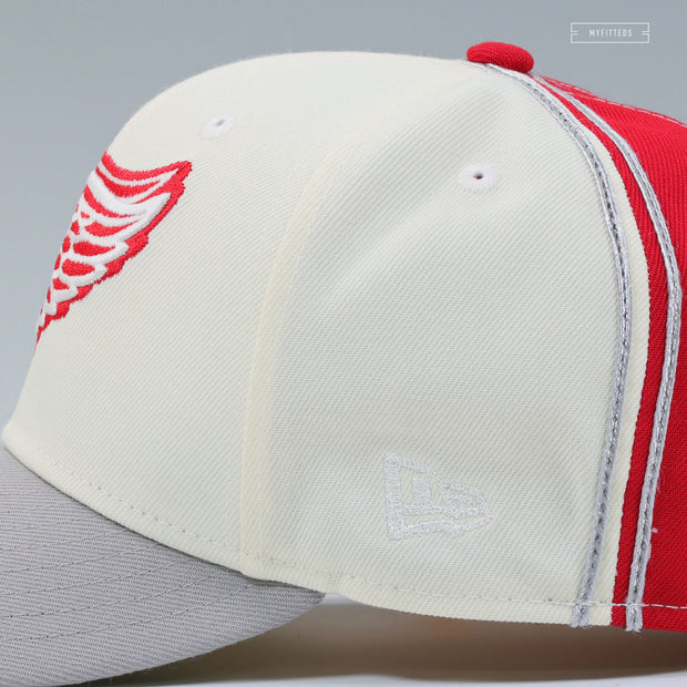 DETROIT RED WINGS NHL REVERSE RETRO DIAGONAL BLOCK NEW ERA FITTED CAP