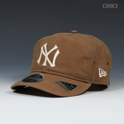 NEW YORK YANKEES WAXED CANVAS RETRO CROWN RELAXED HERITAGE FIT 9FIFTY NEW ERA STRAPBACK