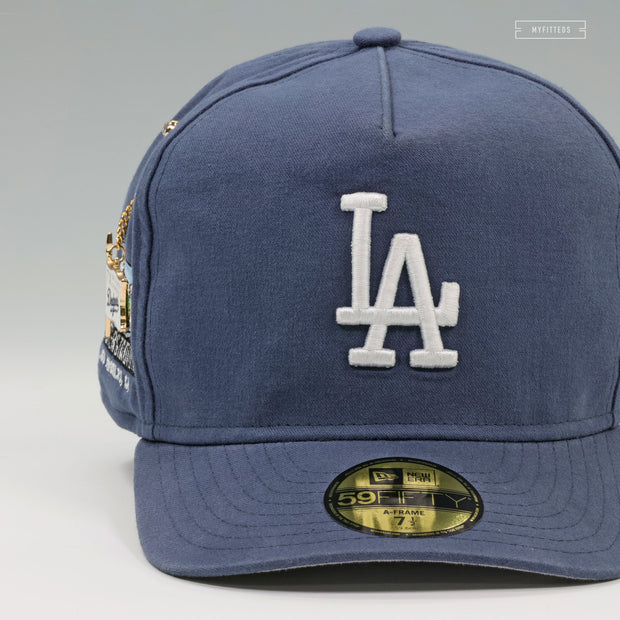 LOS ANGELES DODGERS DODGER STADIUM TEAM FLAG SIDE PENDANT A-FRAME NEW ERA FITTED CAP