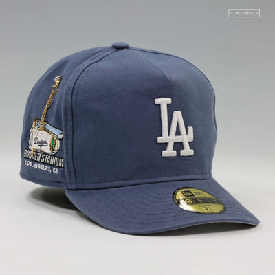 LOS ANGELES DODGERS DODGER STADIUM TEAM FLAG SIDE PENDANT A-FRAME NEW ERA FITTED CAP