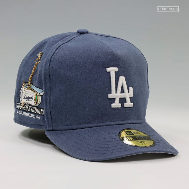 LOS ANGELES DODGERS DODGER STADIUM TEAM FLAG SIDE PENDANT A-FRAME NEW ERA FITTED CAP