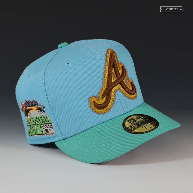 ATLANTA BRAVES 2000 ALL-STAR GAME ANIMAL CROSSING CROSS HATCH NEW ERA FITTED CAP
