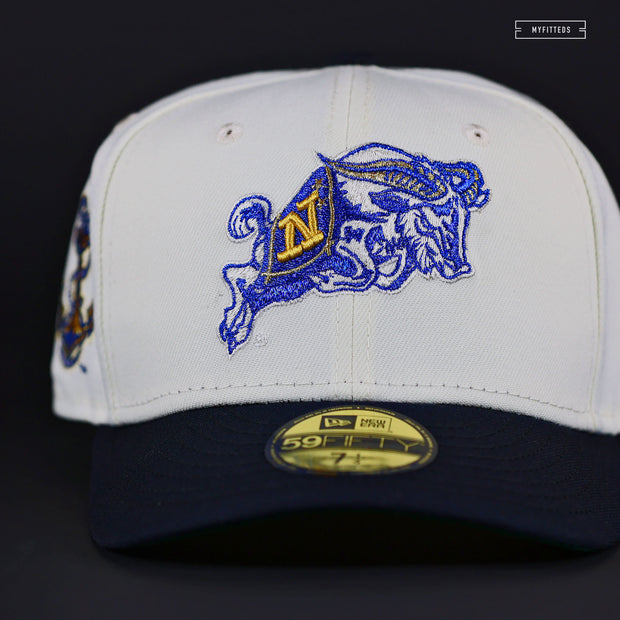NAVY MIDSHIPMEN "THE ADMIRAL" OFF WHITE MIDNIGHT NAVY NEW ERA FITTED CAP
