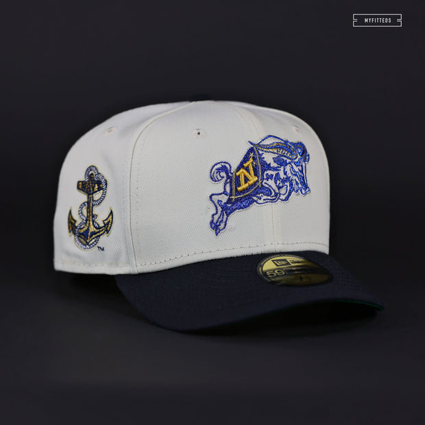NAVY MIDSHIPMEN "THE ADMIRAL" OFF WHITE MIDNIGHT NAVY NEW ERA FITTED CAP