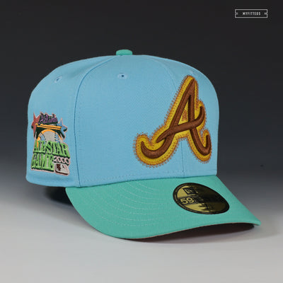 ATLANTA BRAVES 2000 ALL-STAR GAME ANIMAL CROSSING CROSS HATCH NEW ERA FITTED CAP