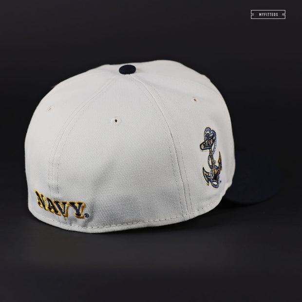 NAVY MIDSHIPMEN "THE ADMIRAL" OFF WHITE MIDNIGHT NAVY NEW ERA FITTED CAP