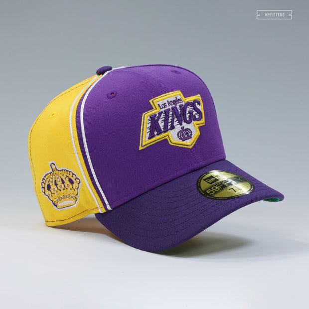 LOS ANGELES KINGS REVERSE RETRO DIAGONAL BLOCK CONCORD NEW ERA FITTED CAP