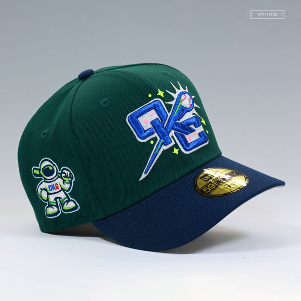 OKLAHOMA CITY COMETS HOLLY LEAF NIGHTSHADE GLOW IN THE DARK NEW ERA FITTED CAP