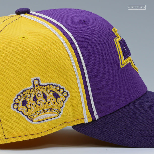 LOS ANGELES KINGS REVERSE RETRO DIAGONAL BLOCK CONCORD NEW ERA FITTED CAP