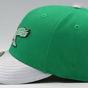 PHILADELPHIA EAGLES NFL KICKOFF 1993 BOTANY GREEN SILVERSTONE METALLIC NEW ERA FITTED CAP