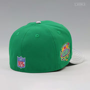 PHILADELPHIA EAGLES NFL KICKOFF 1993 BOTANY GREEN SILVERSTONE METALLIC NEW ERA FITTED CAP