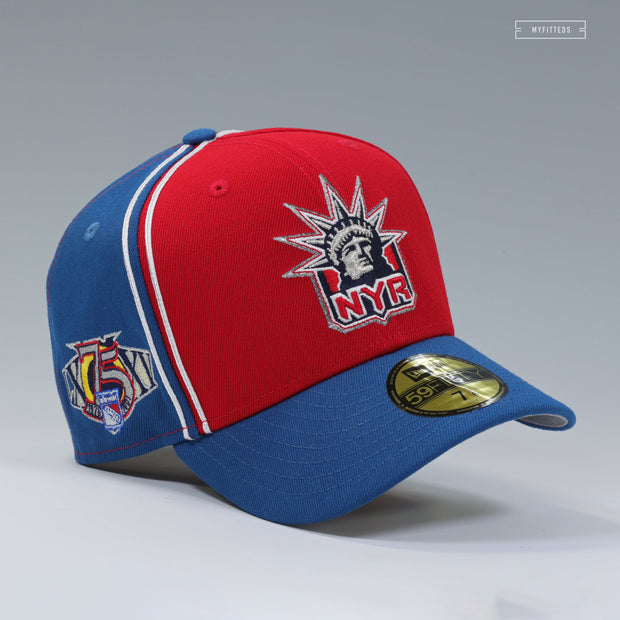 NEW YORK RANGERS LADY LIBERTY REVERSE RETRO 2.0 75TH ANNIVERSARY DIAGONAL BLOCK NEW ERA CAP