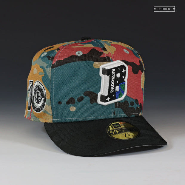 BROOKLYN NETS 10TH ANNIVERSARY BILLIONAIRE BOYS CLUB INSPIRED CAMO NEW ERA FITTED CAP