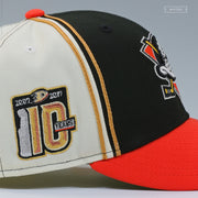 ANAHEIM DUCKS 2007 STANLEY CUP 10 YEARS REVERSE RETRO DIAGONAL BLOCK NEW ERA CAP