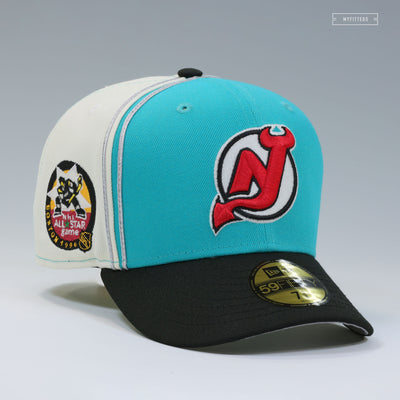 NEW JERSEY DEVILS 1996 NHL ALL-STAR GAME BOSTON JERSEY DIAGONAL BLOCK NEW ERA FITTED CAP