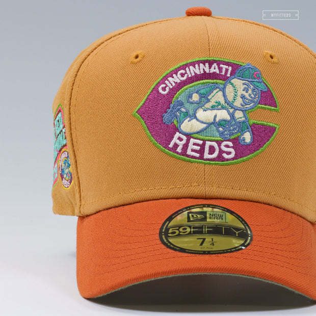CINCINNATI REDS 1975 BIG RED MACHINE BURNT UMBER / OXIDIZED RUST NEW ERA FITTED CAP