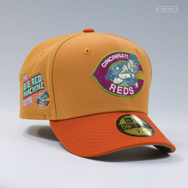 CINCINNATI REDS 1975 BIG RED MACHINE BURNT UMBER / OXIDIZED RUST NEW ERA FITTED CAP
