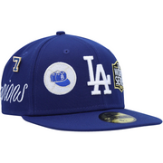 LOS ANGELES DODGERS ROYAL HISTORIC WORLD CHAMPIONS NEW ERA FITTED HAT