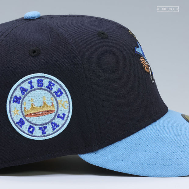 KANSAS CITY ROYALS RAISED ROYAL MR. ROYAL BO JACKSON MIDNIGHT NAVY ULTRA BLUE NEW ERA CAP
