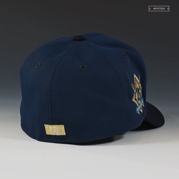 MILWAUKEE BREWERS 25TH ANNIVERSARY NAVY AND GOLD NEW ERA FITTED CAP