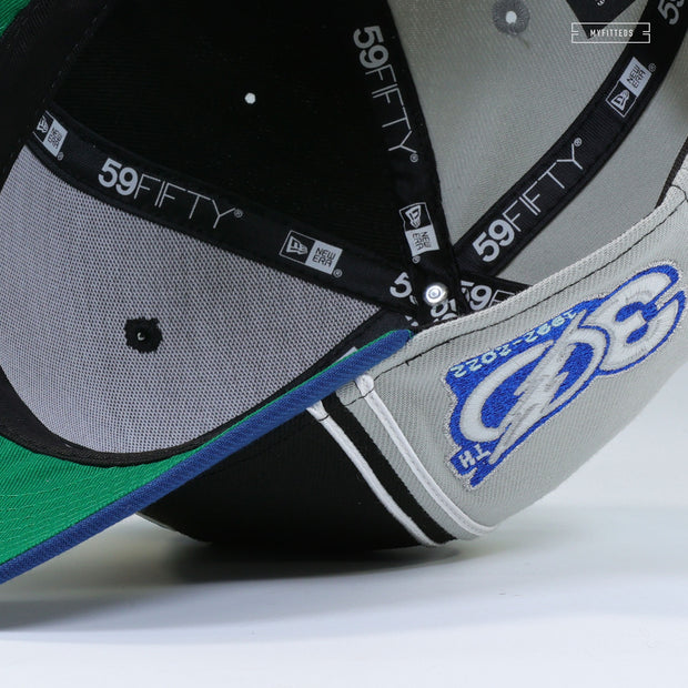 TAMPA BAY LIGHTNING 30TH ANNIVERSARY REVERSE RETRO DIAGONAL BLOCK NEW ERA FITTED CAP