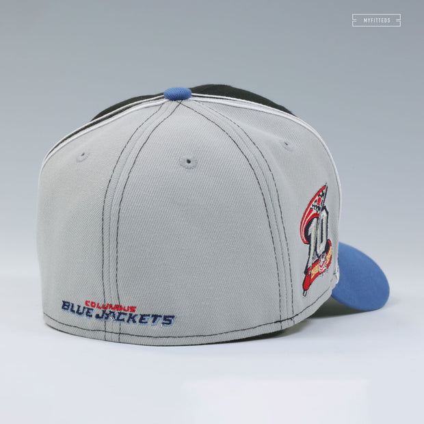 COLUMBUS BLUE JACKETS 10TH ANNIVERSARY REVERSE RETRO DIAGONAL BLOCK NEW ERA CAP