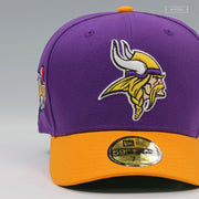 MINNESOTA VIKINGS NFL KICK OFF 1997 ACCENT PURPLE YUKON GOLD NEW ERA FITTED CAP
