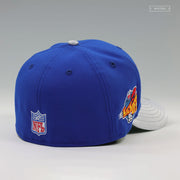 NEW ENGLAND PATRIOTS NFL KICKOFF 1995 BLUE SAPPHIRE SILVERSTONE METALLIC NEW ERA FITTED CAP