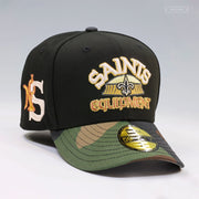 NEW ORLEANS SAINTS EQUIPMENT WOODLAND CAMO NEW ERA FITTED CAP