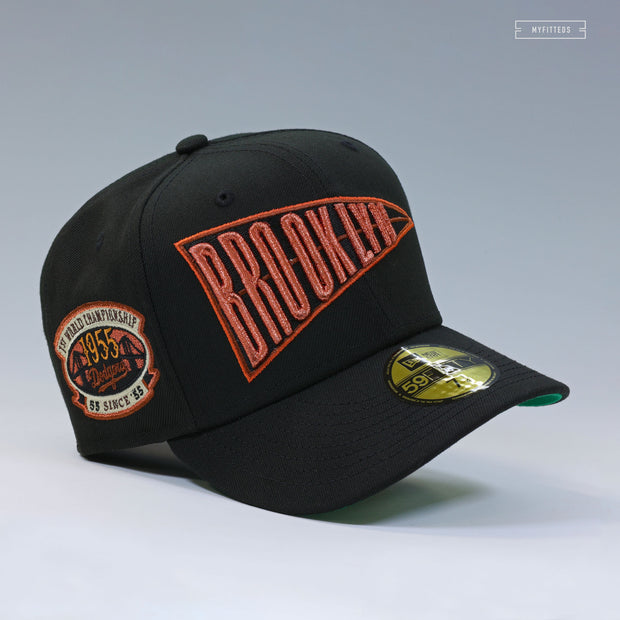 BROOKLYN DODGERS 1955 WORLD SERIES COPPER AIR FOAMPOSITE ONE NEW ERA FITTED CAP