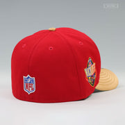 SAN FRANCISCO 49ERS NFL KICKOFF 1994 RADIANT RED GOLDEN METALLIC NEW ERA FITTED CAP