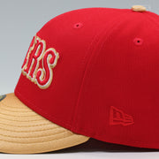 SAN FRANCISCO 49ERS NFL KICKOFF 1994 RADIANT RED GOLDEN METALLIC NEW ERA FITTED CAP