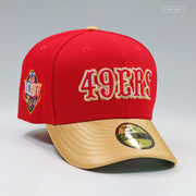 SAN FRANCISCO 49ERS NFL KICKOFF 1994 RADIANT RED GOLDEN METALLIC NEW ERA FITTED CAP