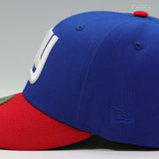 NEW YORK GIANTS NFL KICKOFF 2000 BLUE SAPPHIRE SCARLET RETRO NEW ERA FITTED CAP