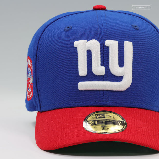 NEW YORK GIANTS NFL KICKOFF 2000 BLUE SAPPHIRE SCARLET RETRO NEW ERA FITTED CAP