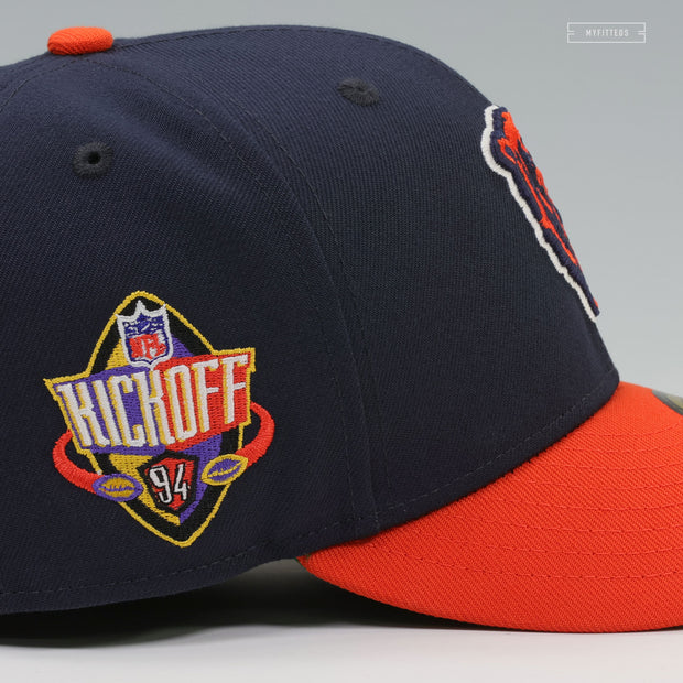 CHICAGO BEARS NFL KICKOFF 1994 MIDNIGHT NAVY ORANGEADE NEW ERA FITTED CAP