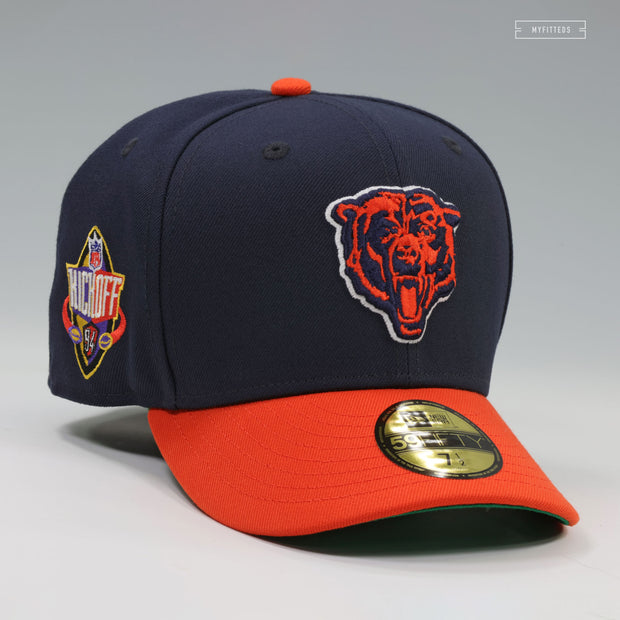 CHICAGO BEARS NFL KICKOFF 1994 MIDNIGHT NAVY ORANGEADE NEW ERA FITTED CAP