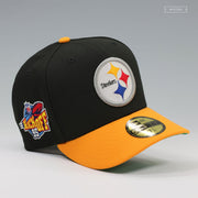 PITTSBURGH STEELERS NFL KICKOFF 1995 JET BLACK ARGENT GOLD NEW ERA FITTED CAP
